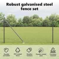 VidaXL Afrasteringspaal grijs 10 x 1,2 m (25 x 25 mm gaas) - thumbnail