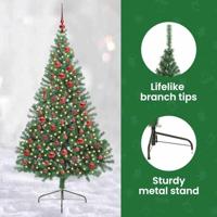 VidaXL Kunstmatig voorverlicht kerstboom met 300 led groen 180 cm pvc - thumbnail