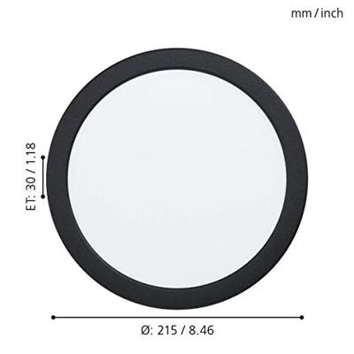 Eglo Led downlighter Fueva 5 Ø 21,6cm - 4000K zwart 99159