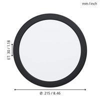 Eglo Led downlighter Fueva 5 Ø 21,6cm - 4000K zwart 99159 - thumbnail