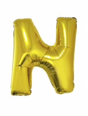 Letter ballon goud &apos;N&apos; groot