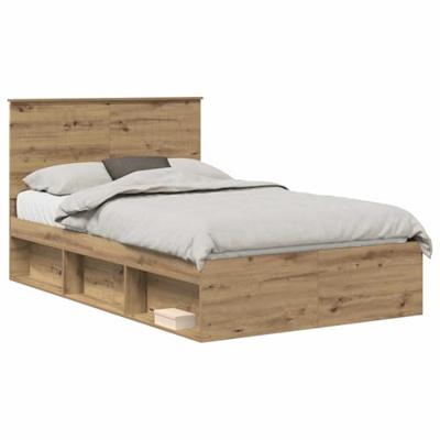 Bedframe Ambachtelijk eiken 120 x 190 cm Massief grenenhout