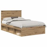 Bedframe Ambachtelijk eiken 120 x 190 cm Massief grenenhout - thumbnail