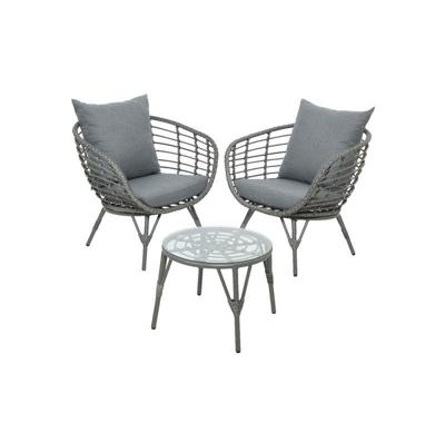 Evora bistroset wicker grijs Decoris - Decoris