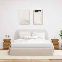 Nachtkastjes 2 st met LED 35x39x55 cm hout artisanaal eiken - thumbnail