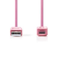 USB 2.0-Kabel | A Male - Micro-B Male | 1,0 m | Roze - thumbnail