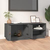 Tv-meubel 105x34x40 cm massief grenenhout grijs - thumbnail