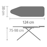 Brabantia strijkplank B 124x38cm met strijkijzerhouder denim blue - thumbnail