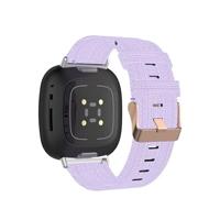 Fitbit Versa 3/4 & Sense 1/2 Canvas nylon bandje - Lila - thumbnail