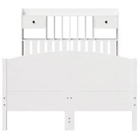 Bed met boekenkast zonder matras grenenhout wit 140x200 cm - thumbnail