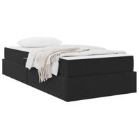 Opbergbed met matras met matras Zwart 90 x 190 cm Fluweel - thumbnail