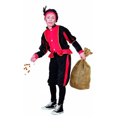 Pieten verkleedpak kind zwart/rood Burgos