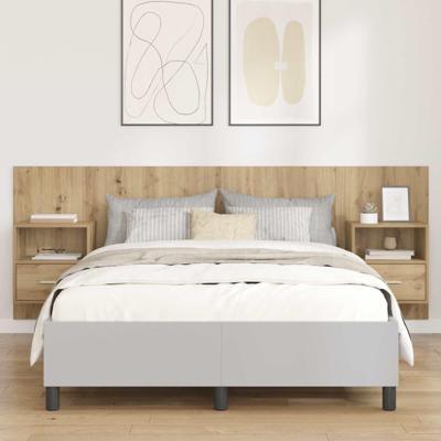 Hoofdbord Met Kast met lade 3 pcs Artisan Eiken Bewerkt hout