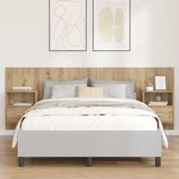 Hoofdbord Met Kast met lade 3 pcs Artisan Eiken Bewerkt hout - thumbnail