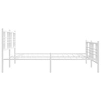 Bedframe met hoofd- en voeteneinde metaal wit 180x200 cm - thumbnail