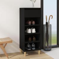 VidaXL Schoenenkast 40x36x105 cm bewerkt hout zwart - thumbnail