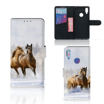 Xiaomi Redmi Note 7 Telefoonhoesje met Pasjes Paarden Xiaomi Redmi Note 7 Telefoonhoesje met Pasjes Paarden