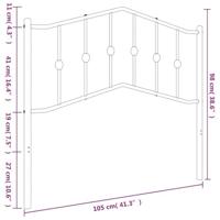 Hoofdbord 100 cm metaal wit - thumbnail