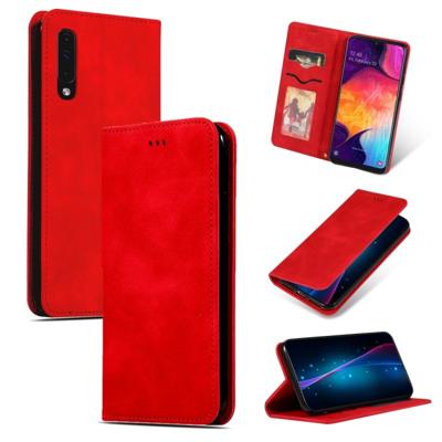 Retro huid voelen Business magnetische horizontale Flip lederen case voor Samsung Galaxy A50?? (rood)