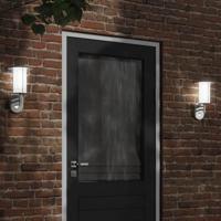 VidaXL Buitenwandlamp met sensor roestvrij staal zilverkleurig - thumbnail