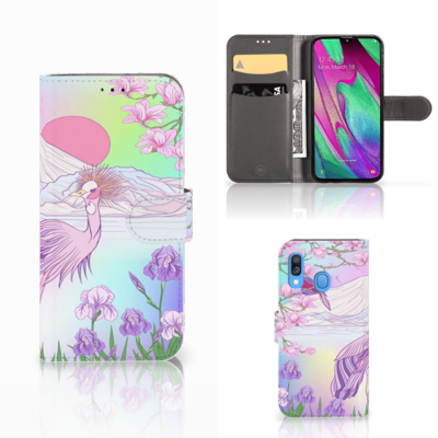 Samsung Galaxy A40 | Telefoonhoesje | Met pasjeshouder | Bird
