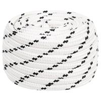 VidaXL Boottouw gevlochten 16 mmx25 m polyester wit - thumbnail