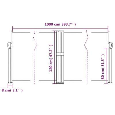 Windscherm uittrekbaar 120x1000 cm zwart Windscherm uittrekbaar 120x1000 cm zwart