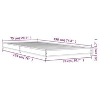 Bedframe bewerkt hout en metaal bruin eikenkleurig 75x190 cm - thumbnail