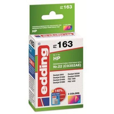 Edding Inktcartridge vervangt HP 22XL, C9352AE Compatibel Kleur EDD-163 18-163