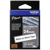 Brother TZESL251 Labeltape zelflaminerend Tapekleur: Wit Tekstkleur: Zwart 24 mm 8 m - thumbnail
