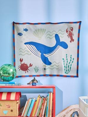 Gebreide deken voor baby BLUE OCEAN RICE hemelsblauw