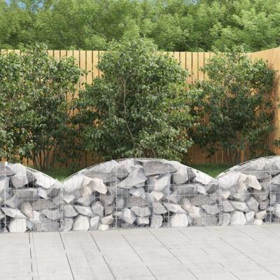 VidaXL Schanskorf gewelfd 150x30x40/60 cm gegalvaniseerd ijzer