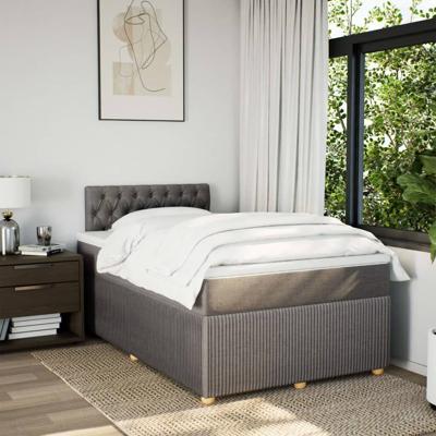 Boxspring met matras stof taupe 120x190 cm