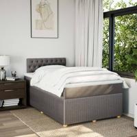 Boxspring met matras stof taupe 120x190 cm - thumbnail
