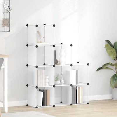 VidaXL Opbergmeubel met 9 vakken polypropeen transparant