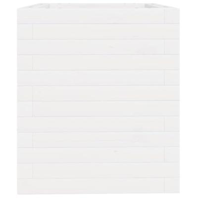 Plantenbak 40x40x46 cm massief grenenhout wit