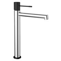 Wastafel Mengkraan Hoog Sapho Solaris Chroom/Mat Zwart - thumbnail