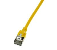LogiLink CQ9017S RJ45 Netwerkkabel, patchkabel CAT 6A U/FTP 0.30 m Geel Extreem dun, Vlambestendig, Flexibel, Folie afscherming, Halogeenvrij, Snagless, - thumbnail