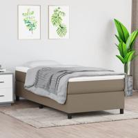 Boxspring met matras stof taupe 200x200 cm - thumbnail
