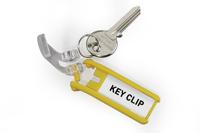 Durable sleutelhanger Key Clip, geel, pak van 6 stuks - thumbnail