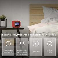 TechniSat TECHNIRADIO 40 Wekkerradio DAB+, VHF (FM) Acculaadfunctie Rood - thumbnail