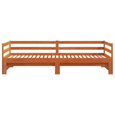 Slaapbank onderschuifbed zonder matras 90x190 cm hout wasbruin