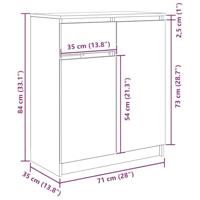 Dressoir met lade 71x35x84 cm spaanplaat oud hout - thumbnail