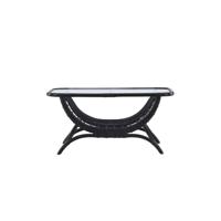 Nohr Loungetafel 'Britini' Rattan en glas, 95 x 60cm, kleur Zwart - thumbnail