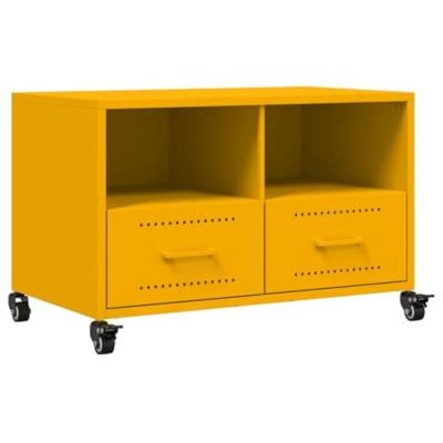 Tv-meubel 68x39x43,5 cm staal mosterdgeel