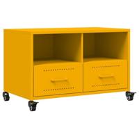 Tv-meubel 68x39x43,5 cm staal mosterdgeel - thumbnail