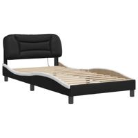 Bedframe met LED zonder matras "Hvar" zwart en wit 100x200 cm - thumbnail
