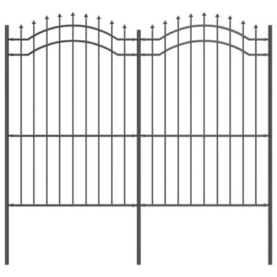 Tuin Hek Grijs 215 cm Poedergecoat staal Tuin Hek Grijs 215 cm Poedergecoat staal