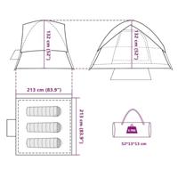 Koepeltent 3-persoons waterdicht grijs en oranje - thumbnail