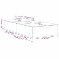 Bedframe Sonoma eiken 190 x 75 x 31.5 cm Bewerkt hout - thumbnail